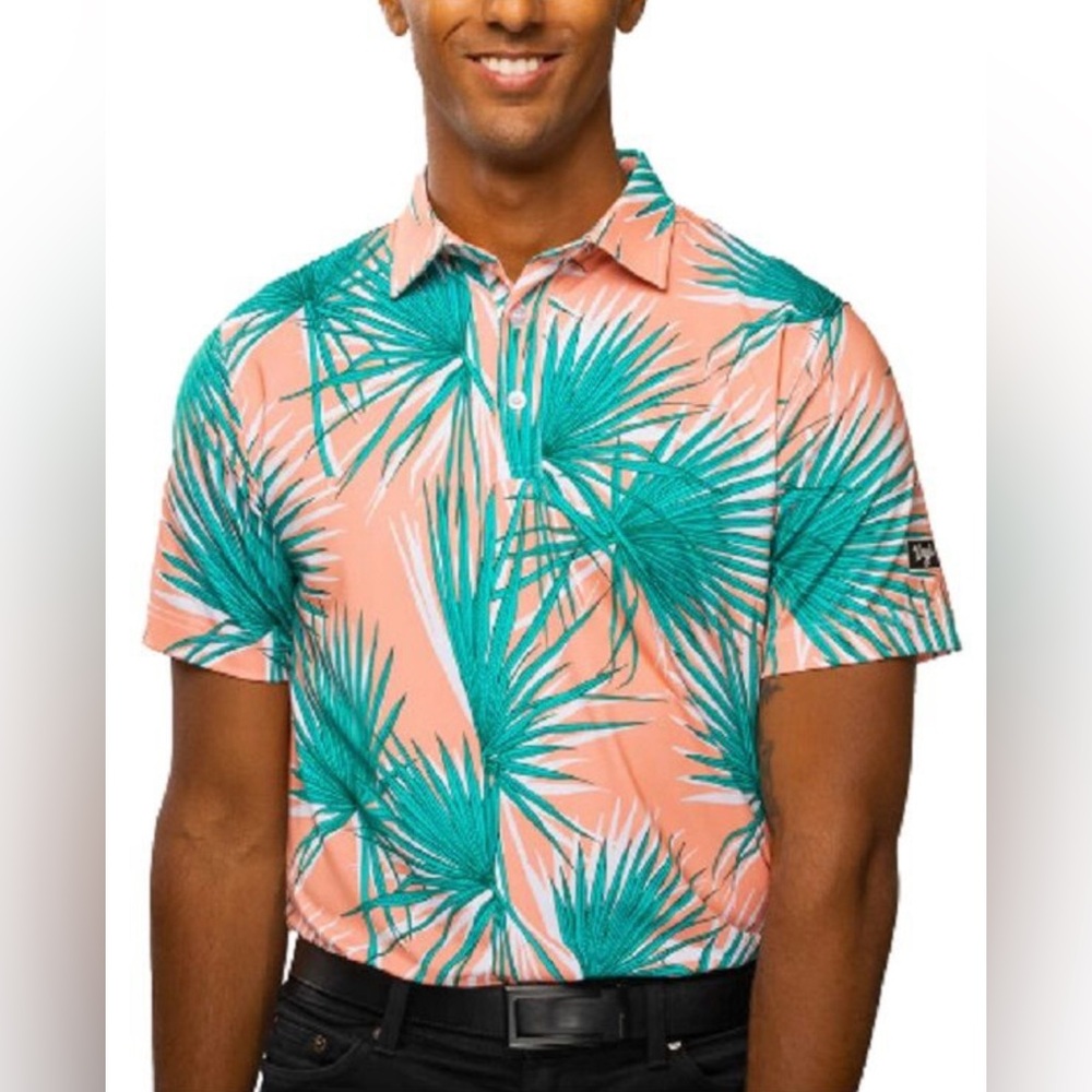 Waggle |‎ Tropical Palms Polo | XL | Like New!!
